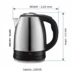 Anubhav Janni Electric Kettle Hot Water Kettle Automatic Stainless Steel Tea Cattle Handle Coffee Maker Boiler Boiling Milk Water Tea Coffee Milk Rice Other Cooking Food (Pack Of 1 Pcs) - Image 3