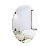 Anubhav Janni Ovel Shape Sticker Mirror (30*45) Oval Adhesive Wall Acrylic Stick On Bathroom Bedroom Living Room Basin Frameless wall on Tiles Bathroom Bedroom Home Decor Clear (Pack Of 1 Pcs)
