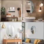 Anubhav Janni Ovel Shape Sticker Mirror (30*45) Oval Adhesive Wall Acrylic Stick On Bathroom Bedroom Living Room Basin Frameless wall on Tiles Bathroom Bedroom Home Decor Clear (Pack Of 1 Pcs) - Image 2