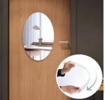 Anubhav Janni Ovel Shape Sticker Mirror (30*45) Oval Adhesive Wall Acrylic Stick On Bathroom Bedroom Living Room Basin Frameless wall on Tiles Bathroom Bedroom Home Decor Clear (Pack Of 1 Pcs) - Image 4
