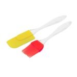 Anubhav Janni Small Spatula And Pastry Brush Silicone Set For Cake Mixer Decorating Cooking Baking And Glazing Silicon Oil Set  Heat Resistant Tool Cooking Flexible (Set Of 2 Pcs)
