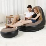 Anubhav Janni Inflatable Lounge Chair For Adults Flocking Air Couch Sofa Leisure Footstool Outdoor Indoor For Home Gaming Travel Camping Beach Chair Waterproof Sofa Living Room (Pack Of 1 Pcs) - Image 2
