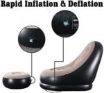 Anubhav Janni Inflatable Lounge Chair For Adults Flocking Air Couch Sofa Leisure Footstool Outdoor Indoor For Home Gaming Travel Camping Beach Chair Waterproof Sofa Living Room (Pack Of 1 Pcs) - Image 4