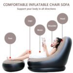 Anubhav Janni Inflatable Lounge Chair For Adults Flocking Air Couch Sofa Leisure Footstool Outdoor Indoor For Home Gaming Travel Camping Beach Chair Waterproof Sofa Living Room (Pack Of 1 Pcs) - Image 5