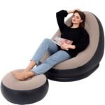Anubhav Janni Inflatable Lounge Chair For Adults Flocking Air Couch Sofa Leisure Footstool Outdoor Indoor For Home Gaming Travel Camping Beach Chair Waterproof Sofa Living Room (Pack Of 1 Pcs) - Image 7