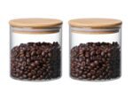 Anubhav Janni Bamboo Wooden Lid Jar (500 Ml) Glass Storage Airtight Transparent Container Kitchen Pantry Tea Coffee Glass storage Kitchen Borosilicate Air Tight Lid Crystal Clear (Pack Of 1 Pcs)