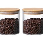 Anubhav Janni Bamboo Wooden Lid Jar (500 Ml) Glass Storage Airtight Transparent Container Kitchen Pantry Tea Coffee Glass storage Kitchen Borosilicate Air Tight Lid Crystal Clear (Pack Of 1 Pcs)