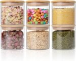 Anubhav Janni Bamboo Wooden Lid Jar (500 Ml) Glass Storage Airtight Transparent Container Kitchen Pantry Tea Coffee Glass storage Kitchen Borosilicate Air Tight Lid Crystal Clear (Pack Of 1 Pcs) - Image 2