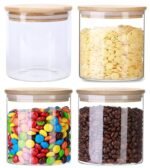 Anubhav Janni Bamboo Wooden Lid Jar (500 Ml) Glass Storage Airtight Transparent Container Kitchen Pantry Tea Coffee Glass storage Kitchen Borosilicate Air Tight Lid Crystal Clear (Pack Of 1 Pcs) - Image 3