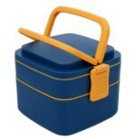 Anubhav Janni Square Travel Lunch Box Reusable For Adults Kids Leakproof Food Container Compartments Work School Tiffin Office Stackable Storage Meals Leak Proof Picnic Travel (Pack Of 1 Pcs) - Image 2