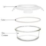 Anubhav Janni Round Food Storage Container Set Glass Bowl Set High Borosilicate Bakeware Safe Lid Transparent Containers Lid Kitchen Microwave Dishwasher Kitchen Pantry Meal Prep (Set Of 3 Pcs) - Image 3
