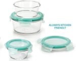 Anubhav Janni Round Food Storage Container Set Glass Bowl Set High Borosilicate Bakeware Safe Lid Transparent Containers Lid Kitchen Microwave Dishwasher Kitchen Pantry Meal Prep (Set Of 3 Pcs) - Image 4