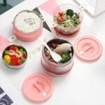 Anubhav Janni 3 Layer Steel Lunch Box (2.1l) Stainless Insulated BoxTiffin Steel Boxes Office Men Women Leak Proof Microwave Freezer Safe Food Container With Spoon Adults Kids (Pack Of 1 Pcs) - Image 2