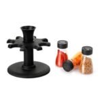 Anubhav Janni 6 In 1 Black Spice Rack Masala Set use For home kitchen Big Container Jar Bottle Storage Box Unbreakable Shelves Seasoning Organizer Rotating Glass Jars Kitchen (Pack Of 1 Pcs) - Image 5