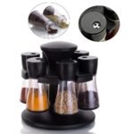 Anubhav Janni 6 In 1 Black Spice Rack Masala Set use For home kitchen Big Container Jar Bottle Storage Box Unbreakable Shelves Seasoning Organizer Rotating Glass Jars Kitchen (Pack Of 1 Pcs) - Image 6