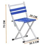 Anubhav Janni Folding Chair Stool Camping Fishing Lawn Garden For Adult Travelling Patio Beach Picnic Outdoor Foldable Blue Mini Stool Hiking Picnic Stainless Steel Travel (Pack Of 1 Pcs) - Image 3