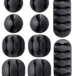 Anubhav Janni Cable Clip Wire Clips Protector Desktop Cord Organizer Multipurpose Silicone Adhesive Hooks For TV Home Office Cubicle Car Desk Earphones USB Cables Desk Bedside (Set Of 10 Pcs)