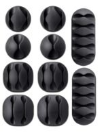 Anubhav Janni Cable Clip Wire Clips Protector Desktop Cord Organizer Multipurpose Silicone Adhesive Hooks For TV Home Office Cubicle Car Desk Earphones USB Cables Desk Bedside (Set Of 10 Pcs)