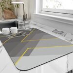 Anubhav Janni New Square Bathroom Mat Soft Absorbent Quick Drying Bath Bathroom Shower Floor Durable Stylish Home Décor Memory Foam Rug Napa Skin Super Water Absorbent Toilet (Pack Of 1 Pcs) - Image 2