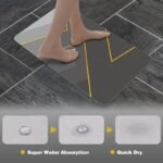 Anubhav Janni New Square Bathroom Mat Soft Absorbent Quick Drying Bath Bathroom Shower Floor Durable Stylish Home Décor Memory Foam Rug Napa Skin Super Water Absorbent Toilet (Pack Of 1 Pcs) - Image 3