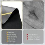 Anubhav Janni New Square Bathroom Mat Soft Absorbent Quick Drying Bath Bathroom Shower Floor Durable Stylish Home Décor Memory Foam Rug Napa Skin Super Water Absorbent Toilet (Pack Of 1 Pcs) - Image 4