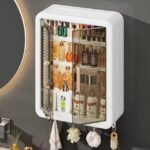 Anubhav Janni Wall Mount Kitchen Storage Box Plastic Organizer Cabinet Rack Home Magic Sticker Bathroom Doors Shelves Toiletries Makeup Spice Rack Cabinet (Pack Of 1 Pcs) - Image 2