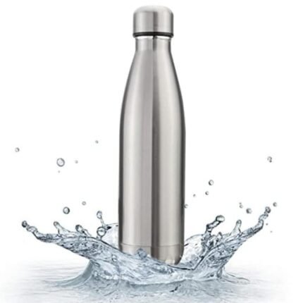 Anubhav Janni Hot And Cold Steel Water Bottle (1000 Ml)  School Office Gym Metallic Stainless Vacuum Thermo Flask Bottle Leak Proof Office Gym Travel Silver Home Traveling (Pack Of 1 Pcs)