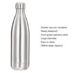 Anubhav Janni Hot And Cold Steel Water Bottle (1000 Ml)  School Office Gym Metallic Stainless Vacuum Thermo Flask Bottle Leak Proof Office Gym Travel Silver Home Traveling (Pack Of 1 Pcs) - Image 7