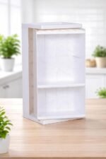 Anubhav Janni Bathroom Cabinet With Mirror 360° Rotating Wall Mounted Storage Organizer Plastic Vanity Unit Kitchen Bedroom Organizer Shelf Kitchen Bathroom (Pack Of 1 Pcs) - Image 4