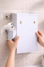 Anubhav Janni Bathroom Cabinet With Mirror 360° Rotating Wall Mounted Storage Organizer Plastic Vanity Unit Kitchen Bedroom Organizer Shelf Kitchen Bathroom (Pack Of 1 Pcs) - Image 5
