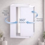Anubhav Janni Bathroom Cabinet With Mirror 360° Rotating Wall Mounted Storage Organizer Plastic Vanity Unit Kitchen Bedroom Organizer Shelf Kitchen Bathroom (Pack Of 1 Pcs) - Image 6