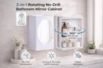 Anubhav Janni Bathroom Cabinet With Mirror 360° Rotating Wall Mounted Storage Organizer Plastic Vanity Unit Kitchen Bedroom Organizer Shelf Kitchen Bathroom (Pack Of 1 Pcs) - Image 7