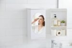 Anubhav Janni Bathroom Cabinet With Mirror 360° Rotating Wall Mounted Storage Organizer Plastic Vanity Unit Kitchen Bedroom Organizer Shelf Kitchen Bathroom (Pack Of 1 Pcs) - Image 8