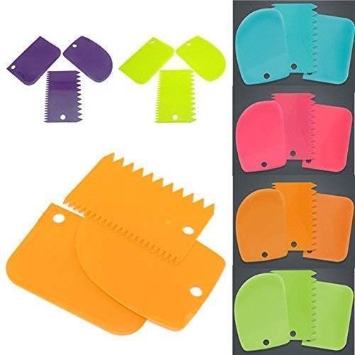 Anubhav Janni Cake Scraper Set Dough Bench Scraper Icing Smoother, Fondant Cutter Pastry Baking Tool Plastic Decorating Scrapers Smooth Serrated Edge Tools Smoother Buttercream (Set Of 3 Pcs) Anubhav Janni Cake Scraper Set Dough Bench Scraper Icing Smoother, Fondant Cutter Pastry Baking Tool Plastic Decorating Scrapers Smooth Serrated Edge Tools Smoother Buttercream (Set Of 3 Pcs) - Image 1