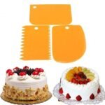 Anubhav Janni Cake Scraper Set Dough Bench Scraper Icing Smoother, Fondant Cutter Pastry Baking Tool Plastic Decorating Scrapers Smooth Serrated Edge Tools Smoother Buttercream (Set Of 3 Pcs) - Image 6