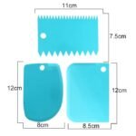 Anubhav Janni Cake Scraper Set Dough Bench Scraper Icing Smoother, Fondant Cutter Pastry Baking Tool Plastic Decorating Scrapers Smooth Serrated Edge Tools Smoother Buttercream (Set Of 3 Pcs) - Image 7
