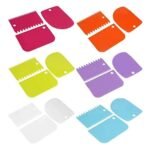 Anubhav Janni Cake Scraper Set Dough Bench Scraper Icing Smoother, Fondant Cutter Pastry Baking Tool Plastic Decorating Scrapers Smooth Serrated Edge Tools Smoother Buttercream (Set Of 3 Pcs) - Image 8