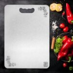 Anubhav Janni Ss Choping Cutting Board Stainless Steel Chopping For Vegetable Fruit Cutting Kneeding Cake Prep Kitchen Safe Metal Fruits Vegetables Breads Fruit Cutter (Pack Of 1 Pcs) - Image 2