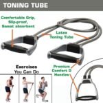 Anubhav Janni Toning Tube 2 Rope Double Resistance Pull Elastic Rubber Exercise Band For Stretching Workout Home Gym And With Heavy Quality D Shaped Handles Workout Chart (Pack Of 1 Pcs) - Image 4
