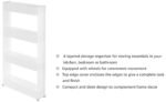 Anubhav Janni 4 Layer Slim Rack Shelf Slide Out Organizer Kitchen Bathroom Pantry Utility Storage Floor Standing White Sleek Storage Trolley Dining Bathroom Laundry (Pack Of 1 Pcs) - Image 2