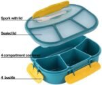Anubhav Janni 4 Compartment Lunch Box Portion Snack Containers Reusable Freezer Safe Leak Proof Tiffin For Boys Girls School Office Men Kids Children Boxes With Spoon Food Women (Pack Of 1 Pcs) - Image 8