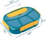Anubhav Janni 4 Compartment Lunch Box Portion Snack Containers Reusable Freezer Safe Leak Proof Tiffin For Boys Girls School Office Men Kids Children Boxes With Spoon Food Women (Pack Of 1 Pcs) - Image 9