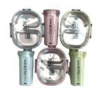 Anubhav Janni Lunch Box For Office And School Use Leak Proof Dual Compartment Stainless Steel Tiffin Kids Adults With Water Bottle Kids Bento compartments Foods Only  (Pack Of 1 Pcs) - Image 2