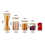 Anubhav Janni Bamboo Lid Jar 1200 Ml Glass Food Storage Jars Clear Containers Airtight Kitchen Canisters Candy Cookie Rice Sugar Flour Coffee Jars Home Kitchen Pantry Tea Spices (Pack Of 1 Pcs) - Image 2