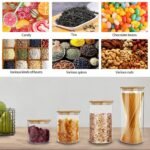 Anubhav Janni Bamboo Lid Jar 1200 Ml Glass Food Storage Jars Clear Containers Airtight Kitchen Canisters Candy Cookie Rice Sugar Flour Coffee Jars Home Kitchen Pantry Tea Spices (Pack Of 1 Pcs) - Image 3