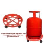 Anubhav Janni Gas Trolly Abs With Weel Heavy Duty LPG Cylinder Trolley Stand Durable Smooth Rollers Anti Skid Base Easy Movement Strong Wheel Home Kitchen Easily Movable Bottle Iron (Pack Of 1 Pcs) - Image 2