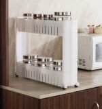 Anubhav Janni 2 Layer Slim Rack Storage Organizer With Wheels For Kitchen Bedroom Bathroom Tier Space Saving Office Shelf Slide Out Bathroom Pantry Utility Storage Home (Pack Of 1 Pcs) - Image 7