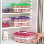 Anubhav Janni 48 Grid Egg Storage Box Double Layer Box Food Box Vegetable Basket Grid Holder Tray Carrier Cases Lid Capacity Of Eggs Strong Refrigerator Vegetable Basket Airtight (Pack Of 1 Pcs) - Image 5