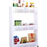 Anubhav Janni 3 Layer Slim Rack Storage Organizer With Wheels For Kitchen Bedroom Bathroom Tier Space Saving Office Shelf Slide Out Bathroom Pantry Utility Storage Home (Pack Of 1 Pcs)