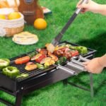Anubhav Janni Bbq Portable Charcoal Grill BBQ Foldable Lightweight Outdoor Barbecue Strong Carbon Steel Body Easy Setup Camping Picnic Terrace Backyard Folding Cooking Tool Mesh (Pack Of 1 Pcs) - Image 2